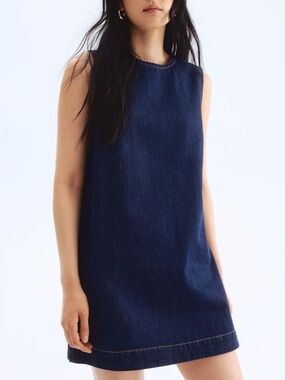 H&M Dark Blue DENIM SHIFT DRESS